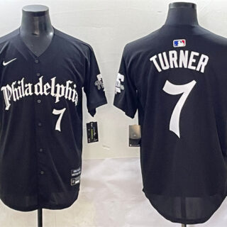 Men's Philadelphia Phillies #7 Trea Turner Black Gothic Vapor Limited Stitched Jersey