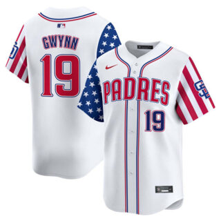 Men's San Diego Padres #19 Tony Gwynn White 2025 Independence Day Vapor Premier Limited Stitched Baseball Jersey