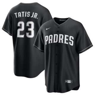 Men's San Diego Padres #23 Fernando Tatis Jr. Black Lights Out Limited Stitched Baseball Jersey
