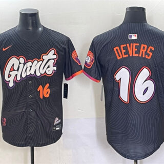 Men's San Francisco Giants #16 Rafael Devers Anthracite 2025 City Connect Limited Stitched Baseball Jersey