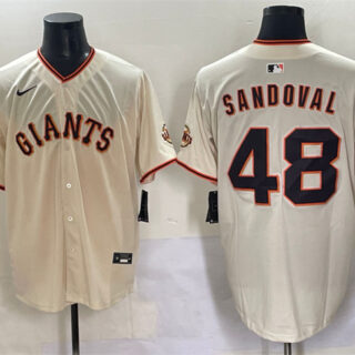Men's San Francisco Giants #48 Pablo Sandoval Cream 2024 Home Limited Stitched Baseball Jersey