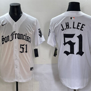 Men's San Francisco Giants #51 Jung Hoo Lee White 'Gothic Fog Edition' Vapor Premier Limited Stitched Baseball Jersey