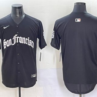 Men's San Francisco Giants Blank Black 'Gothic Fog Edition' Vapor Premier Limited Stitched Baseball Jersey