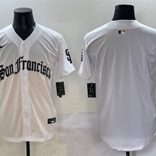 Men's San Francisco Giants Blank White 'Gothic Fog Edition' Vapor Premier Limited Stitched Baseball Jersey