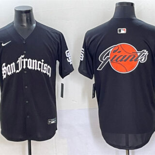Men's San Francisco Giants Team Big Logo Black 'Gothic Fog Edition' Vapor Premier Limited Stitched Baseball Jersey