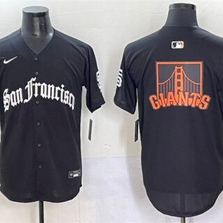 Men's San Francisco Giants Team Big Logo Black 'Gothic Fog Edition' Vapor Premier Limited Stitched Baseball Jersey