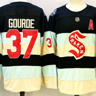 Men's Seattle Kraken #37 Yanni Gourde Deep Sea Blue Winter Classic With A Patch Stitched Hockey Jersey