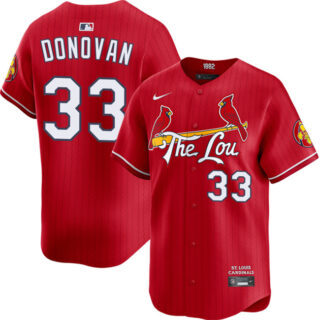 Men's St. Louis Cardinals #33 Brendan Donovan Red 2024 City Connect Limited Stitched Baseball Jersey