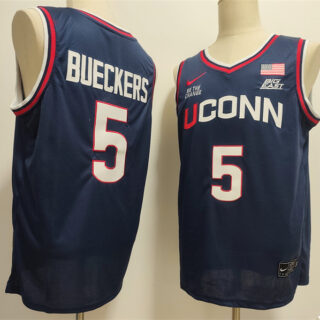 Men's UConn Huskies #5 Paige Bueckers Navy Stitched Basketball Jersey
