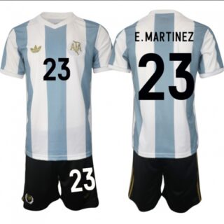 Men's Argentina #23 Emiliano Martinez White Blue 2024-25 50th Anniversary Home Soccer Jersey Suit