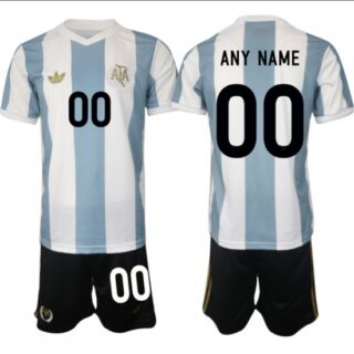 Men's Argentina Custom White Blue 2024-25 50th Anniversary Home Soccer Jersey Suit