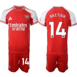 Men's Arsenal F.C #14 Eddie Nketiah Red 2025 Home Soccer Jersey Suit