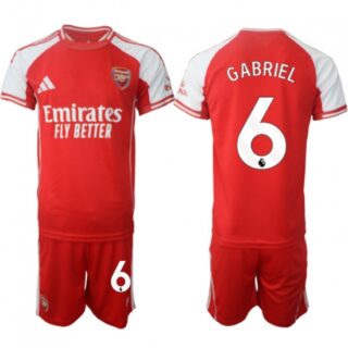 Men's Arsenal F.C #6 Gabriel Red 2025 Home Soccer Jersey Suit