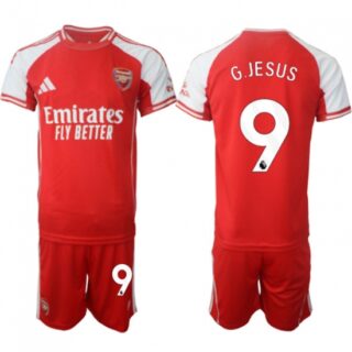 Men's Arsenal F.C #9 Gabriel Jesus Red 2025 Home Soccer Jersey Suit