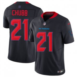 Men's Houston Texans #21 Nick Chubb Navy 2nd Alternate 2025 F.U.S.E. Vapor Limited Football Stitched Jersey