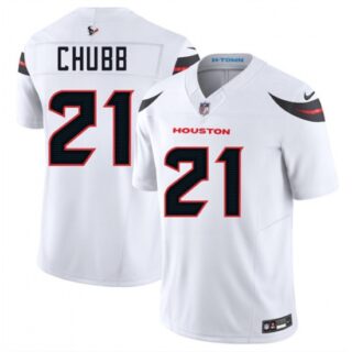 Men's Houston Texans #21 Nick Chubb White 2025 F.U.S.E. Vapor Limited Football Stitched Jersey