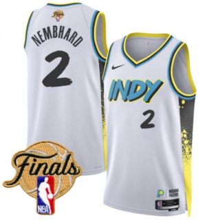 Men's Indiana Pacers #2 Andrew Nembhard White 2024-25 City Edition Stitched Basketball Jersey