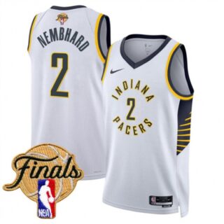 Men's Indiana Pacers #2 Andrew Nembhard White 2025 Finals Association Edition Stitched Basketball Jersey