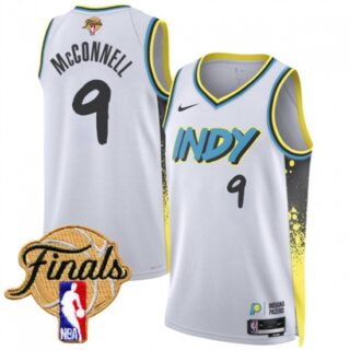 Men's Indiana Pacers #9 T.J. McConnell White 2024-25 City Edition Stitched Basketball Jersey