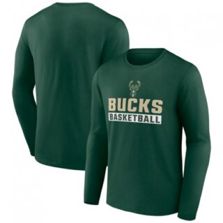 Men's Milwaukee Bucks Green Let's Go Long Sleeve T-Shirt