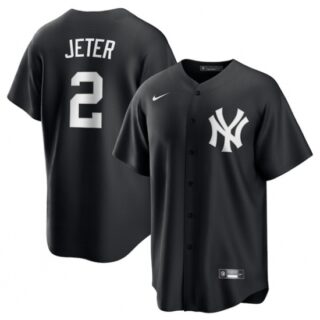 Men's New York Yankees #2 Derek Jeter Black Lights Out Limited Stitched Baseball Jersey