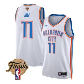 Men's Oklahoma City Thunder #11 Isaiah Joe White 2025 Association Edition Stitched Basketball Jersey