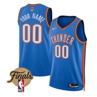 Men's Oklahoma City Thunder Active Player Custom Blue 2025 Icon Edition Stitched Basketball Jersey