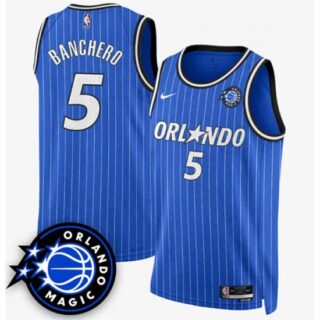 Men's Orlando Magic #5 Paolo Banchero Royal 2025 New Generation of Magic Stitched Basketball Jersey