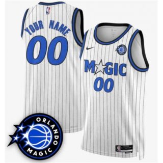 Men's Orlando Magic Active Player Custom White 2025 New Generation of Magic Stitched Basketball Jersey