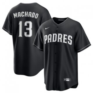 Men's San Diego Padres #13 Manny Machado Black Lights Out Limited Stitched Baseball Jersey