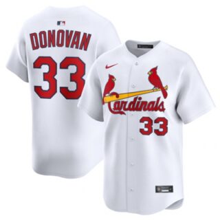 Men's St. Louis Cardinals #33 Brendan Donovan White Home Limited Stitched Baseball Jersey