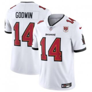 Men's Tampa Bay Buccaneers #14 Chris Godwin White 2025 50th Season Vapor Untouchable Limited Football Stitched Jersey