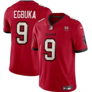 Men's Tampa Bay Buccaneers #9 Emeka Egbuka Red 2025 Draft 50th Anniversary Vapor Untouchable Limited Football Stitched Jersey