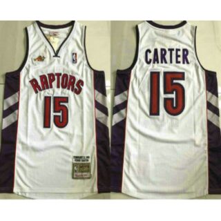 Men's Toronto Raptors #15 Vince Carter White 2000 Hardwood Classics Soul AU Throwback Jersey