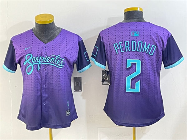Women's Arizona Diamondbacks #2 Geraldo Perdomo Purple 2025 City Connect Limited Stitched