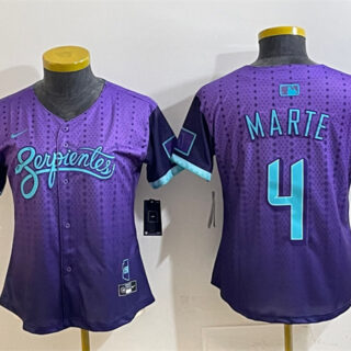 Women's Arizona Diamondbacks #4 Ketel Marte Purple 2025 City Connect Limited Stitched Baseball Jersey(Run Small)