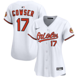 Women's Baltimore Orioles #17 Colton Cowser White Home Limited Stitched Baseball Jersey(Run Small)