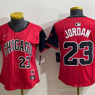 Women's Chicago White Sox #23 Michael Jordan Red Black 2025 City Connect Limited Stitched Baseball Jersey(Run Small)