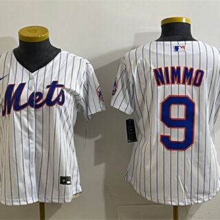 Women's New York Mets #9 Brandon Nimmo White Cool Base Stitched Baseball Jersey(Run Small)