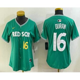 Women's Boston Red Sox #16 Jarren Duran Green 2025 City Connect Player Name Limited Jersey