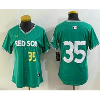 Women's Boston Red Sox #35 Garrett Crochet Green 2025 City Connect Limited Jersey