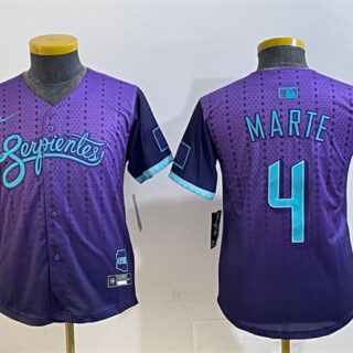 Youth Arizona Diamondbacks #4 Ketel Marte Purple 2025 City Connect Limited Stitched