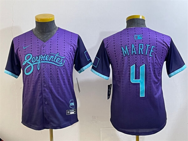Youth Arizona Diamondbacks #4 Ketel Marte Purple 2025 City Connect Limited Stitched