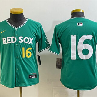 Youth Boston Red Sox #16 Jarren Duran Green 2025 City Connect Limited Stitched Baseball Jersey