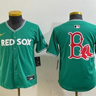 Youth Boston Red Sox Team Big Logo Green 2025 City Connect Limited Stitched Baseball Jersey