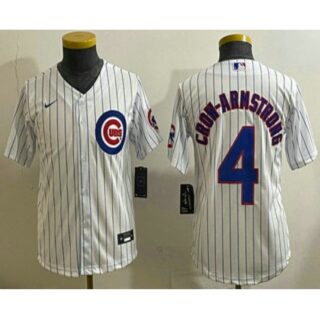 Youth Chicago Cubs #4 Pete Crow Armstrong White Limited Stitched Jersey