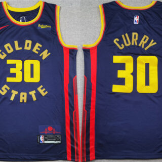 Youth Golden State Warriors #30 Stephen Curry Navy 2024 25 City Edition Stitched Basketball Jersey