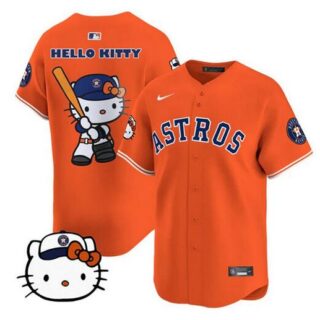 Youth Houston Astros Orange 2025 Hello Kitty Limited Baseball Jersey
