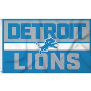 2Pcs Detroit Lions flag NFL Standard 3' x 5' Banner Single Sided - Indoor or Outdoor