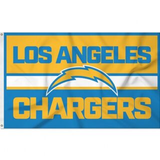 2Pcs Los Angeles Chargers NFL Football Bold 3' x 5' Banner Flag Single Sided - Indoor or Outdoor - Home Decor